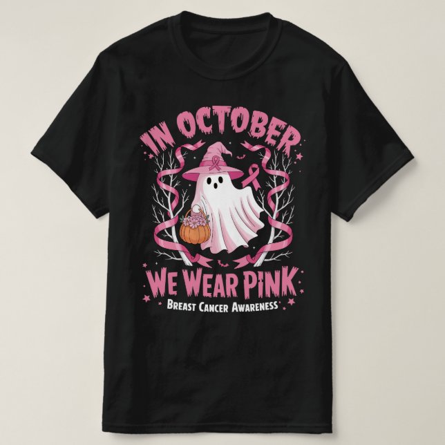 T-shirt En Octobre Nous Portons Le Ghost Ghost Witch Cance (Design devant)