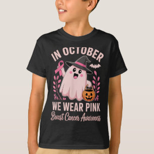 T-shirt En Octobre Nous Portons Le Ghost Ghost Witch Cance