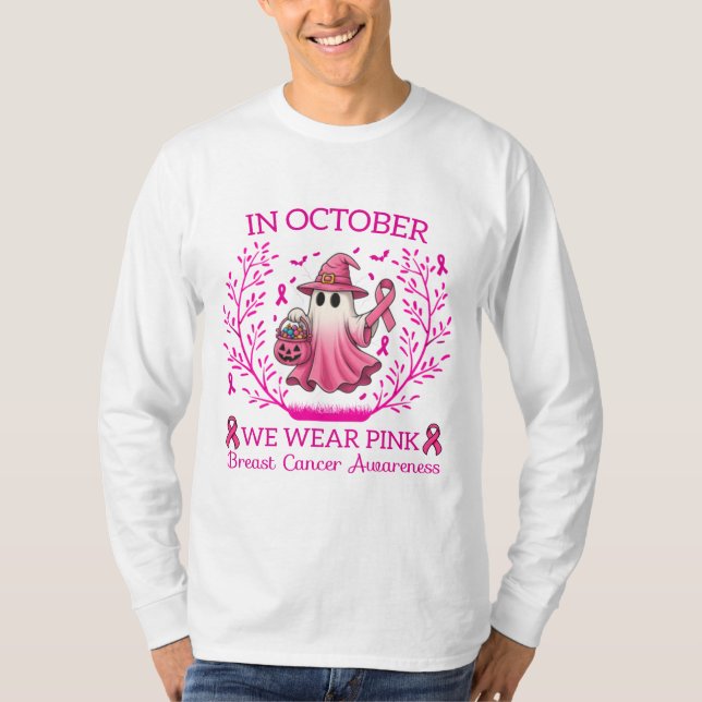 T-shirt En Octobre Nous Portons Le Ghost Ghost Witch Cance (Devant)