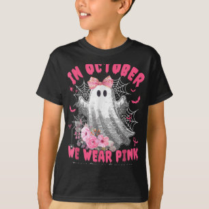 T-shirt En Octobre Nous Portons Le Ghost Ghost Witch Cance