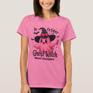 T-shirt En Octobre Nous Portons Le Ghost Ghost Witch Cance