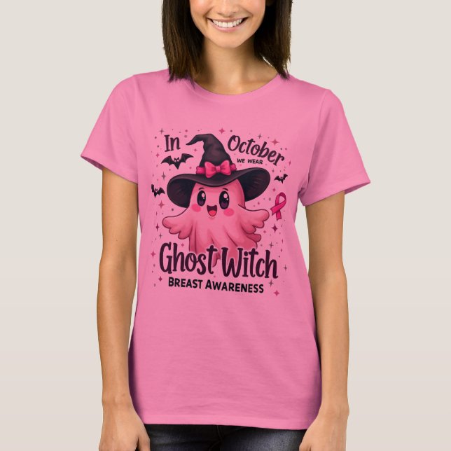 T-shirt En Octobre Nous Portons Le Ghost Ghost Witch Cance (Devant)