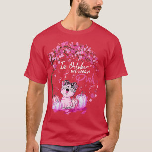T-shirt En Octobre Nous Portons Le Léopard Rose Cancer Du