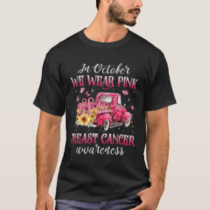 T-shirt En Octobre Nous Portons Le Ruban Rose Leopard Truc