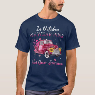 T-shirt En Octobre Nous Portons Le Ruban Rose Leopard Truc