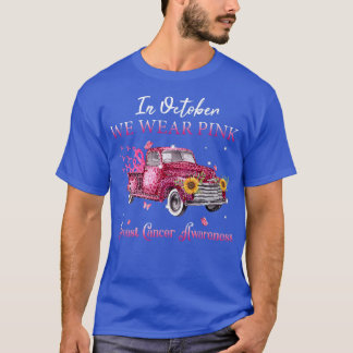 T-shirt En Octobre Nous Portons Le Ruban Rose Leopard Truc