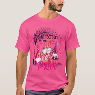 T-shirt En Octobre Nous Portons Les Gnomes Roses Le Cancer