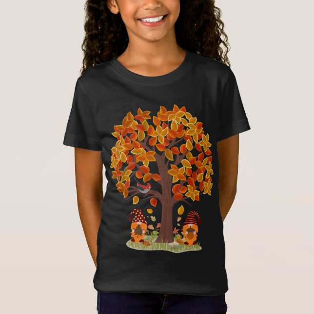 T-Shirt En Octobre Nous Portons Les Gnomes Roses Le Cancer (Devant)