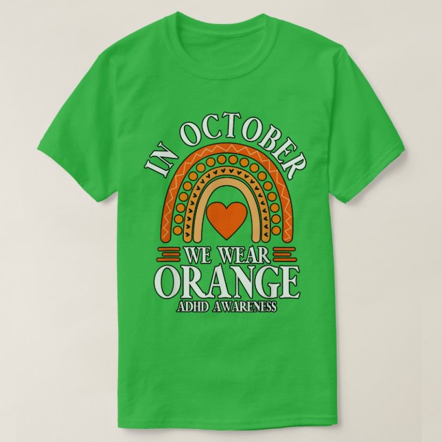 T-shirt En Octobre Nous Portons Orange ADHD843 (Design devant)
