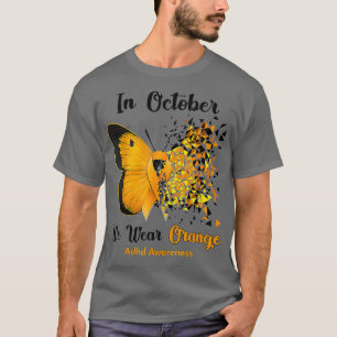 T-shirt En Octobre Nous Portons Orange TDAH Sensibilisatio