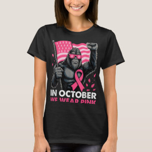 T-shirt En Octobre Nous Portons Pink Bigfoot Cancer Du Sei