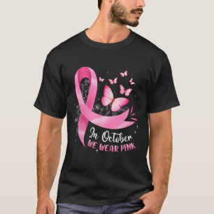 T-shirt En Octobre Nous Portons Pink Breast Cancer Papillo