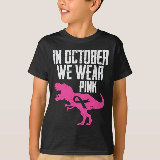 T-shirt En Octobre Nous Portons Pink Breast Cancer Sensibi (Devant)