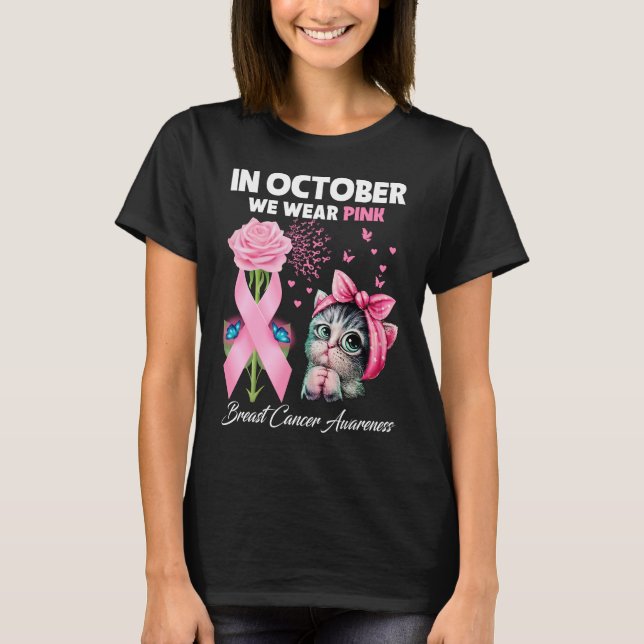 T-shirt En Octobre Nous Portons Pink Breast Cancer Sensibi (Devant)