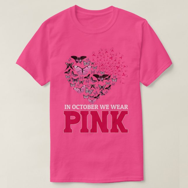 T-shirt En Octobre Nous Portons Pink Breast Cancer Sensibi (Design devant)