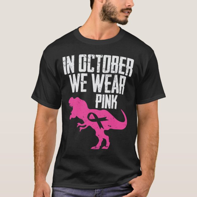 T-shirt En Octobre Nous Portons Pink Breast Cancer Sensibi (Devant)