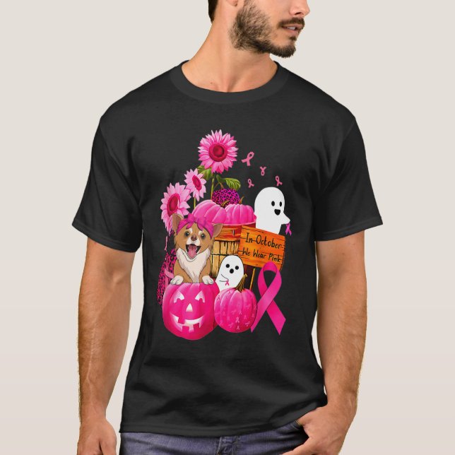 T-shirt En Octobre Nous Portons Pink Chihuahua Chig Cance  (Devant)