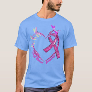 T-shirt En Octobre Nous Portons Pink Dragonfly Heart