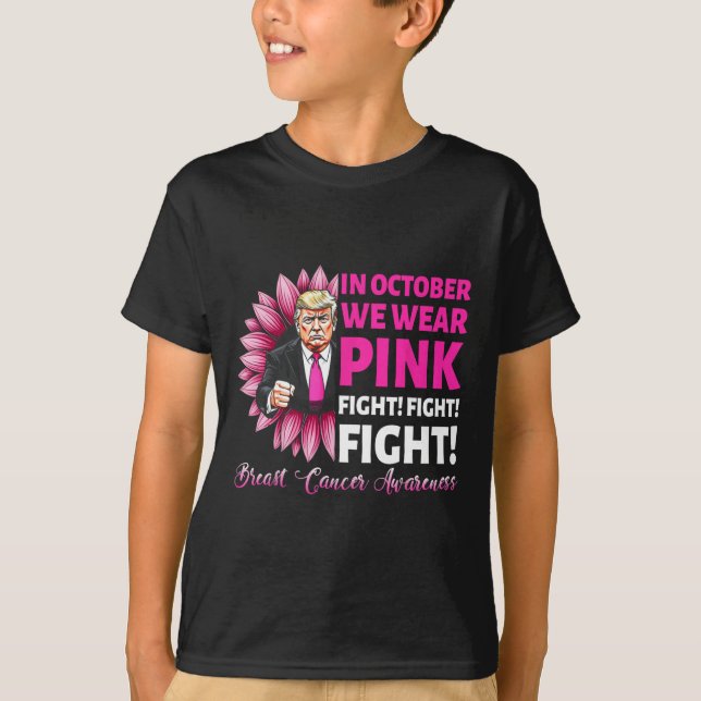 T-shirt En Octobre Nous Portons Pink Fight Cancer du Sein  (Devant)