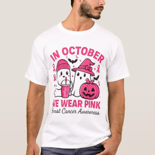 T-shirt en Octobre Nous Portons Pink Ghost Cancer Award