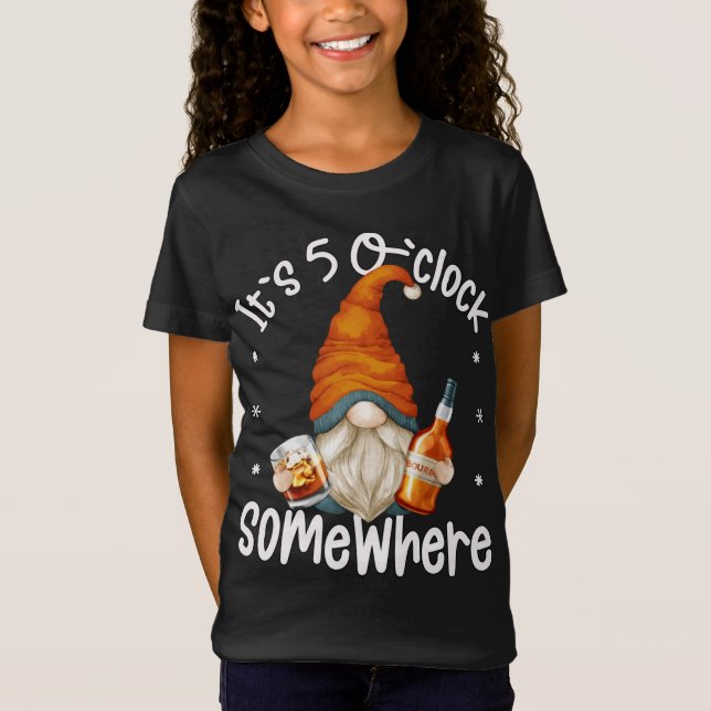 T-Shirt En Octobre Nous Portons Pink Gnome Certifié Cancer (Devant)