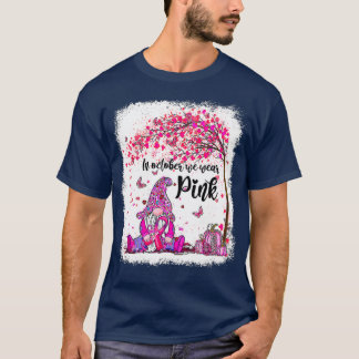 T-shirt En Octobre Nous Portons Pink Gnome Certifié Cancer