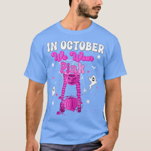T-shirt En Octobre nous portons Pink Halloween Ghost Witch