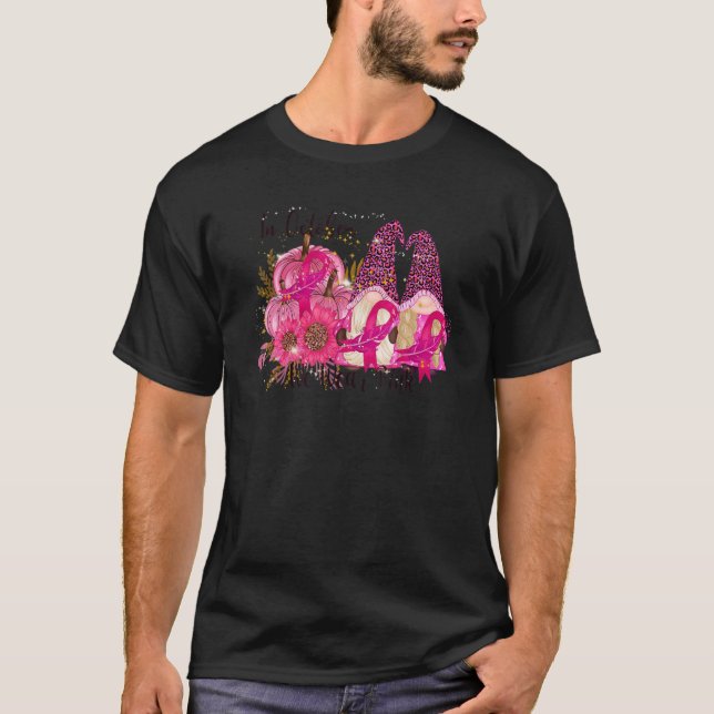 T-shirt En Octobre Nous Portons Pink Leopard Gnome Plume P (Devant)