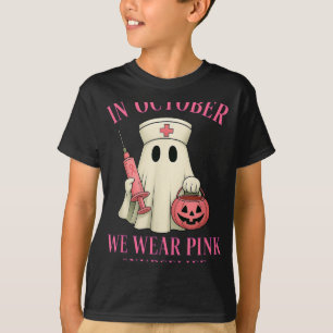 T-shirt En Octobre Nous Portons Pink Nurse Life Cancer du