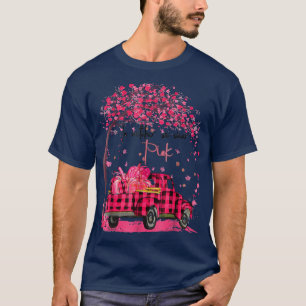 T-shirt En Octobre Nous Portons Pink Ribbon Truck Flamant