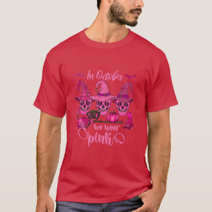 T-shirt En Octobre Nous Portons Pink Sugar Skull Cancer Du