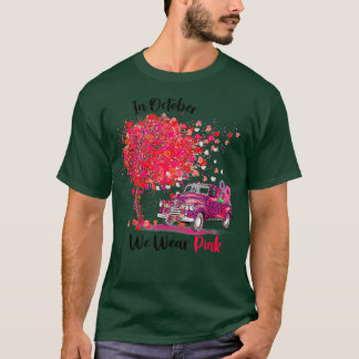 T-shirt En Octobre Nous Portons Pink Truck Certifié Cancer