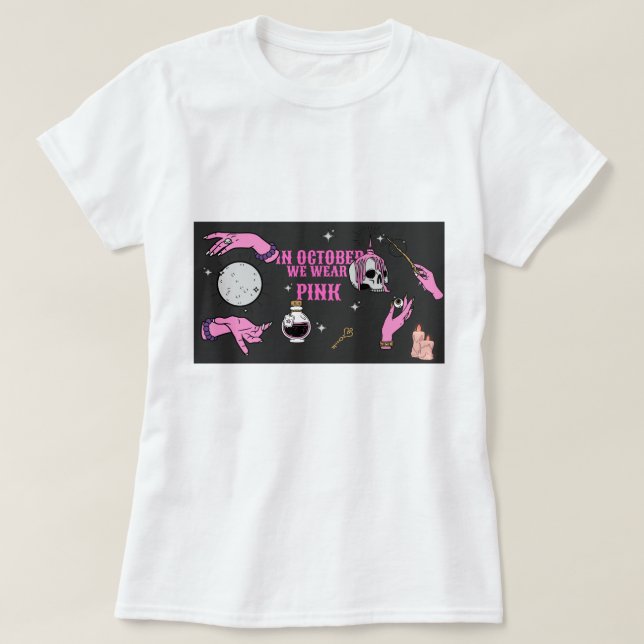 T-SHIRT EN OCTOBRE NOUS PORTONS ROSE (Design devant)