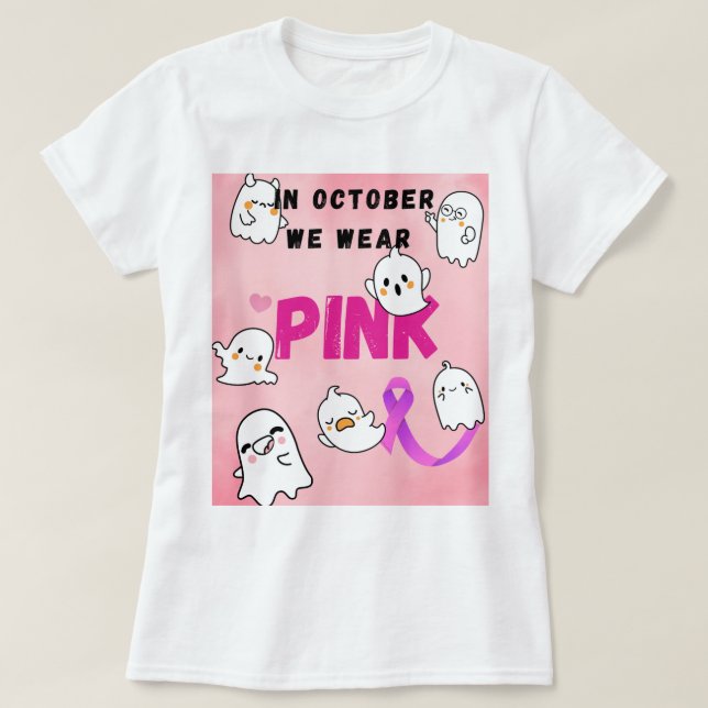 T-SHIRT EN OCTOBRE NOUS PORTONS ROSE (Design devant)