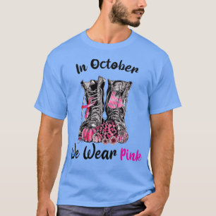T-shirt En Octobre Nous Portons Rose Boot Vétérinaire Canc