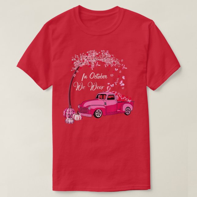 T-shirt En Octobre Nous Portons Rose - Cancer du sein Cami (Design devant)