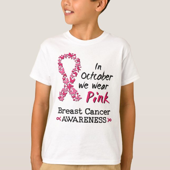 T-shirt En Octobre nous portons rose Cancer du sein Sensib (Devant)