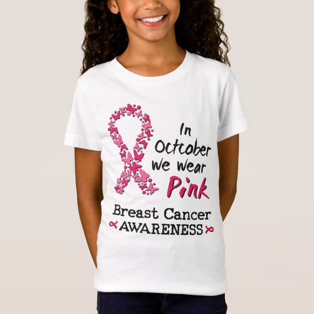 T-Shirt En Octobre nous portons rose Cancer du sein Sensib (Devant)