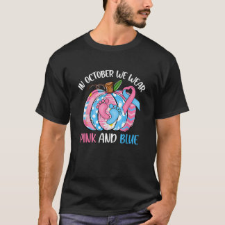T-shirt En Octobre Nous Portons Rose Citrouille Bleue Gros