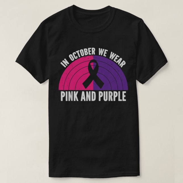 T-shirt En Octobre Nous Portons Rose Et Violet Octobre (Design devant)
