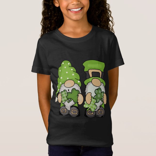 T-Shirt En Octobre Nous Portons Rose - Gnome Cancer du Sei (Devant)