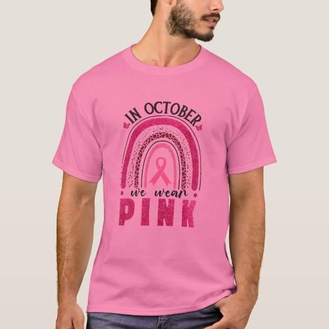T-shirt En Octobre Nous Portons Rose, Sensibilisation Au C (Devant)