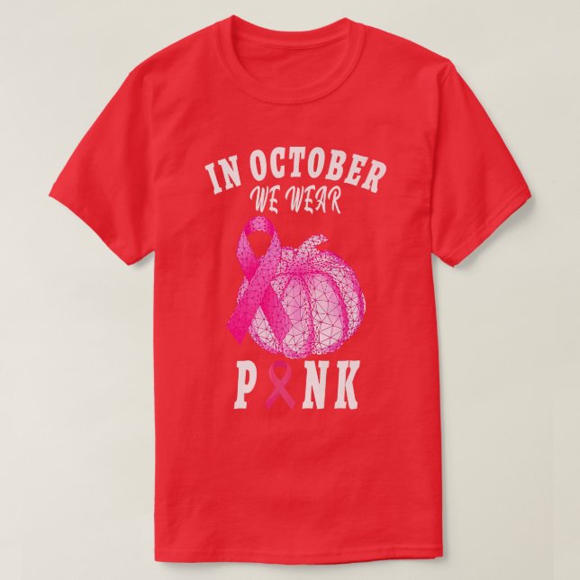T-shirt En Octobre Nous Portons Rose Thanksgiving Cancer D (Design devant)
