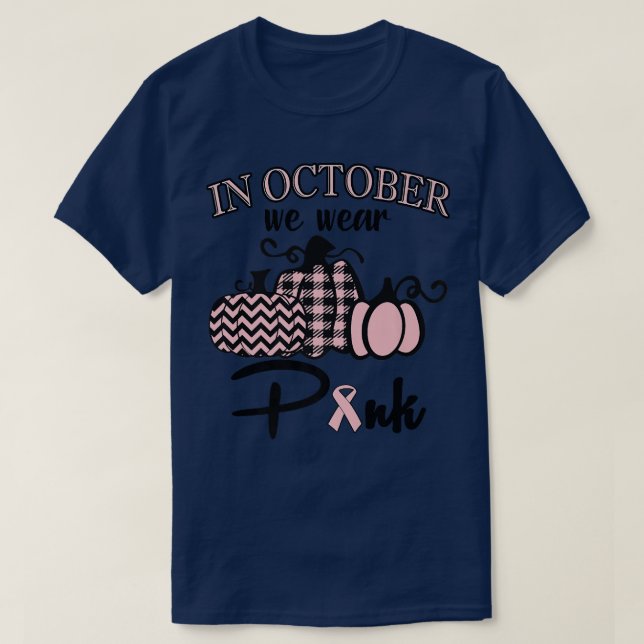 T-shirt En Octobre Nous Portons Rose Thanksgiving Cancer D (Design devant)