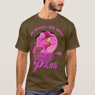 T-shirt En Octobre Nous Portons Une Sorcière Rose Cancer d