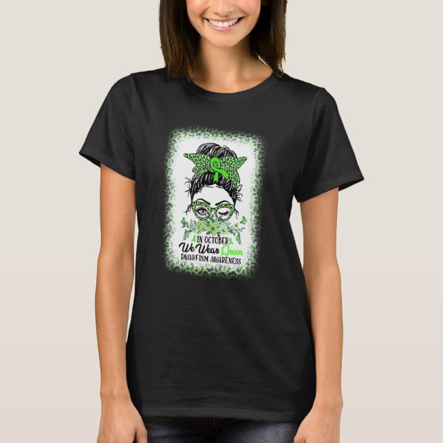 T-shirt En Octobre Nous Portons Vert Nwarfisme Sensibilisa (Devant)