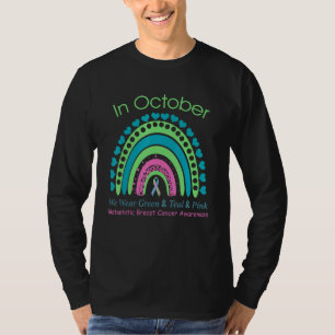 T-shirt En Octobre Nous Portons Vert Turquoise Rose Métast