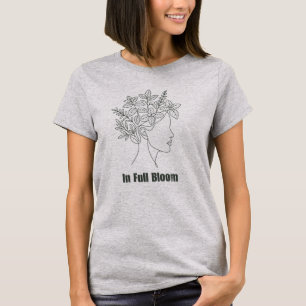 T-shirt En pleine floraison Ligne botanique artistique Fem