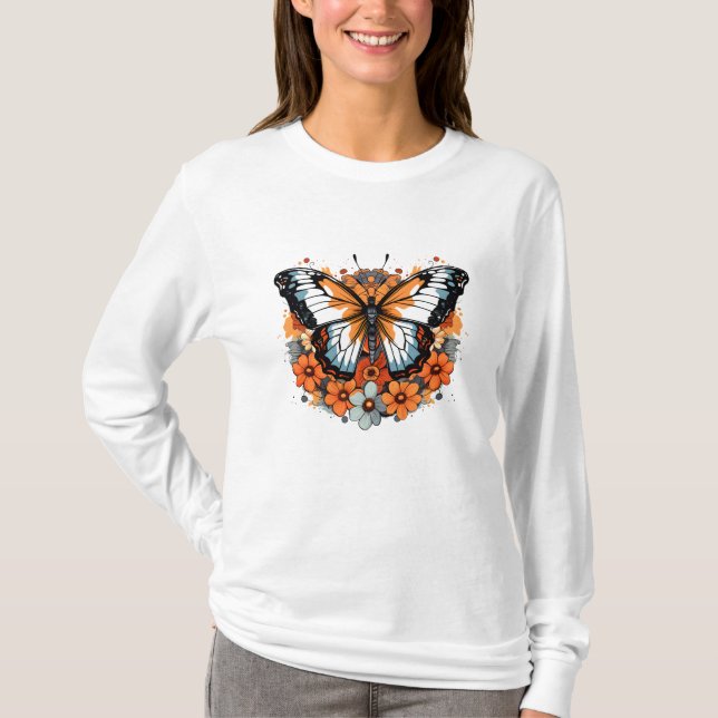 T-shirt En pleine floraison : Papillon (Devant)