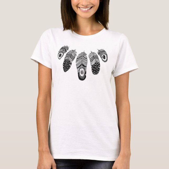 T-shirt en plume tribale (Devant)
